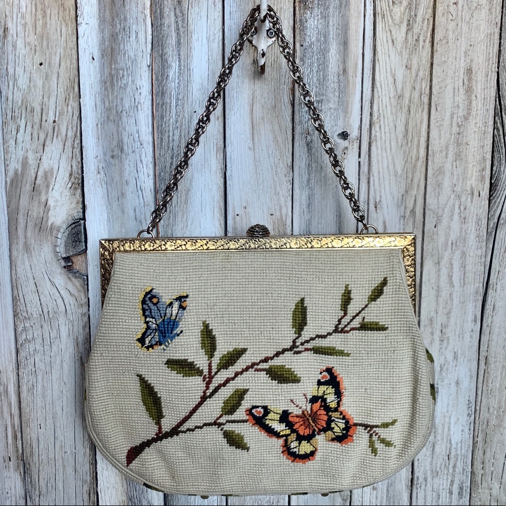 Vintage Butterfly Carpet Tapestry Bag